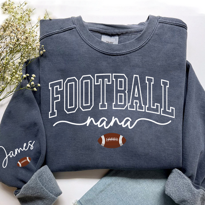 Personalized Sports Mimi Sweatshirt With Grandkids Names, Custom Athletics Grandma Pullover