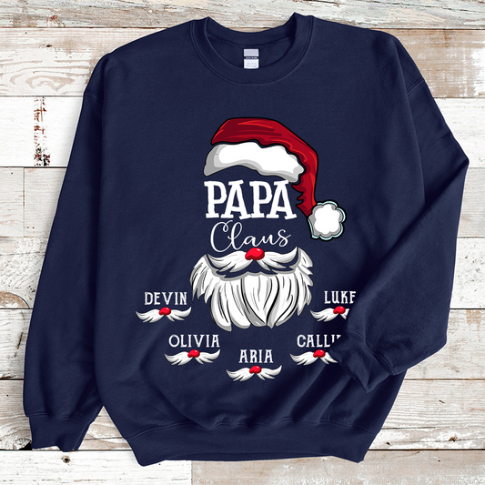 Papa Claus And Grandkids Christmas Sweatshirt