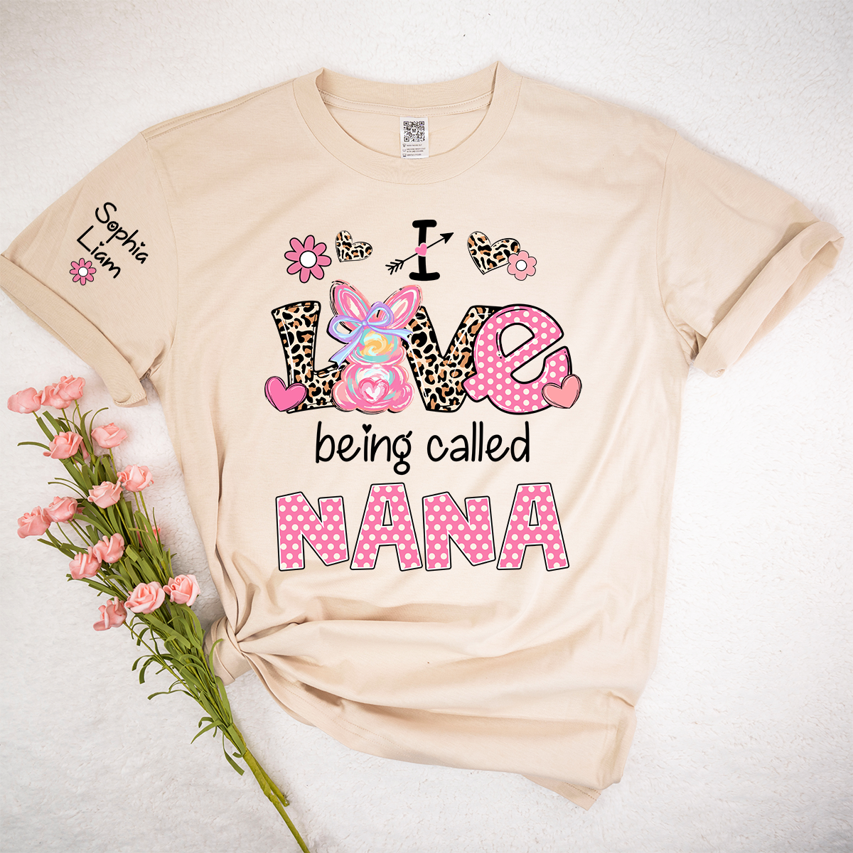 I Love Being Called Nana Shirt, Cute Nana T Shirt With Bunny And Floral Graphic