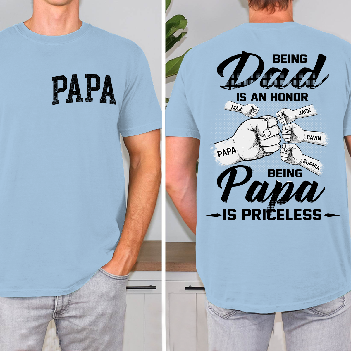Personalized Being A Dad Is An Honor Being A Papa Is Priceless, Father's Day Shirt