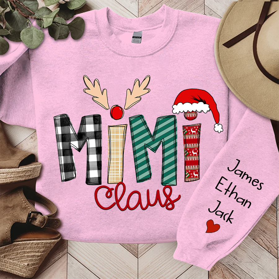 Family Best Gifts For Christmas, Mimi Claus Sweatshirt, 2025 Christmas Nana Sweatshirt, Custom Grandma Claus Christmas