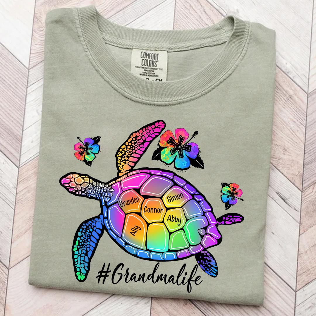 Comfort Colors® Grandma Life Turtle With Grandkids Summer T-Shirt, Gift For Grandma T-Shirt