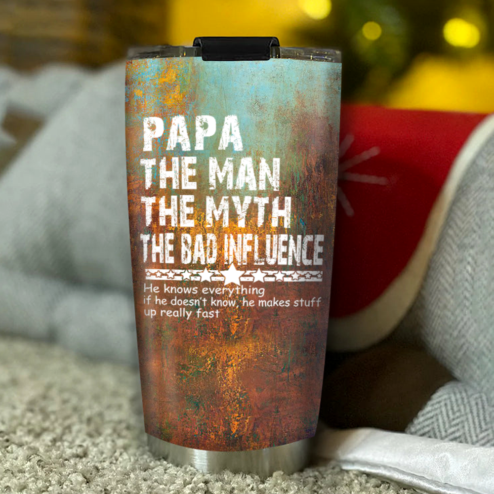 Personalized Water Cups, Custom For Papa And The Kids. Portable Water Cup With Lid