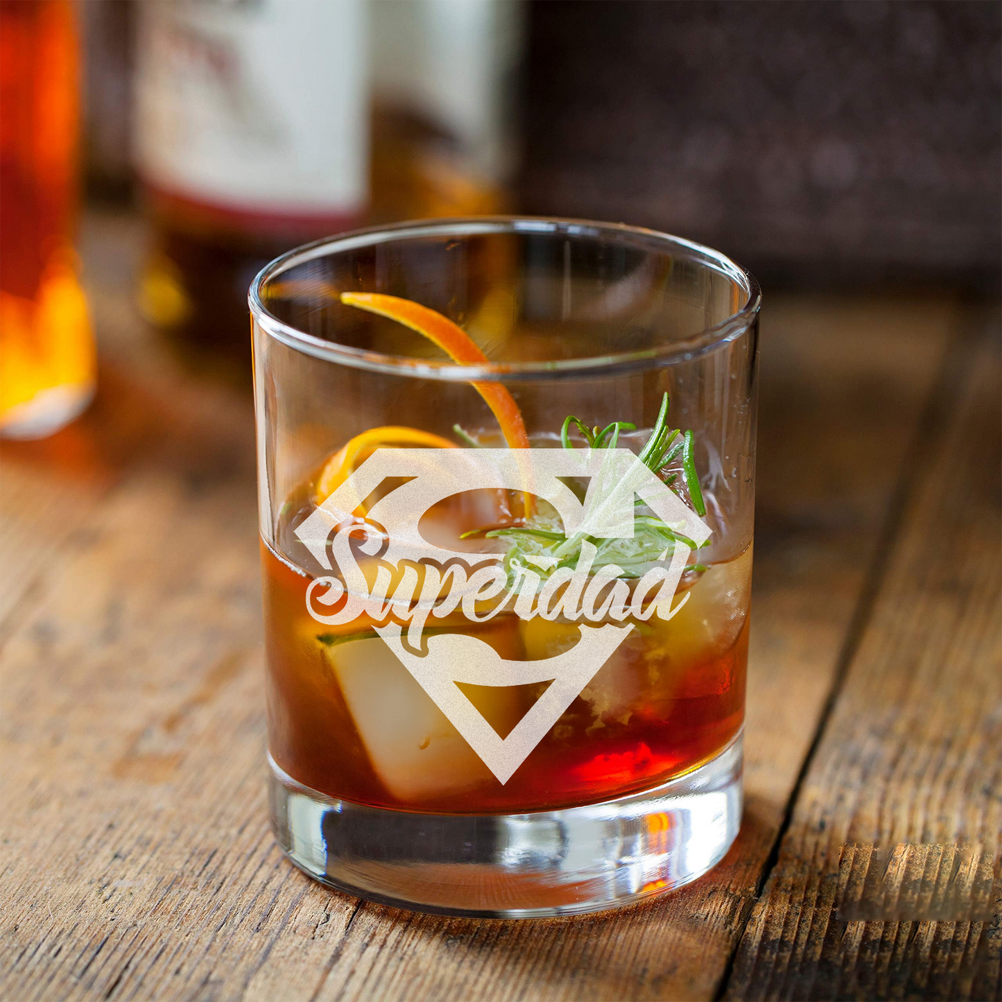 Super Dad - Daddy And Kids Whiskey Glass