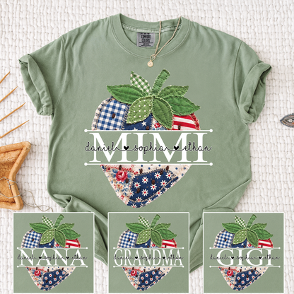 Comfort Colors® Personalized Mimi 4th of July Shirt, Cute Patriotic Grandma Strawberry Tee
