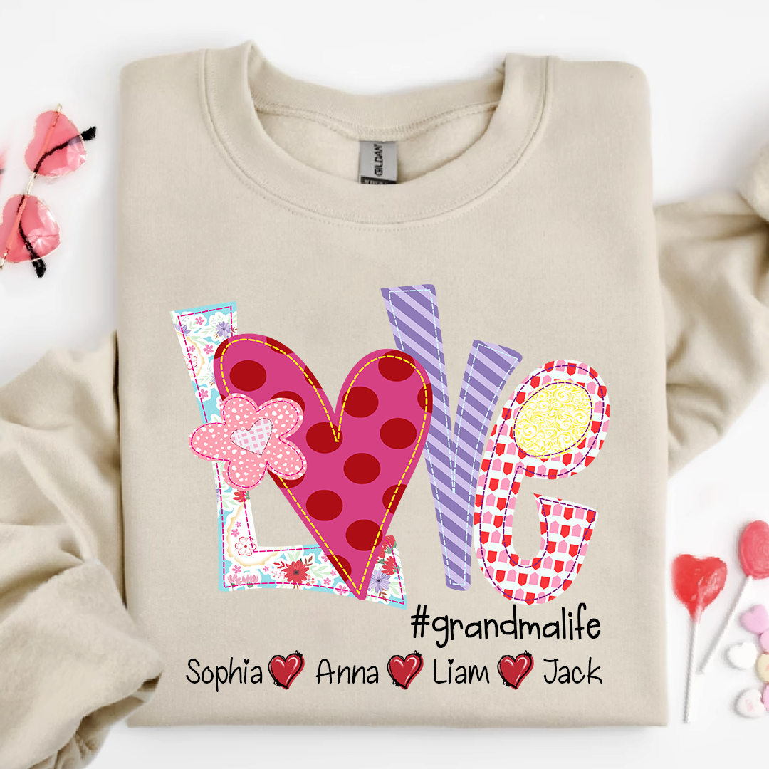 Valentine's Day Love Custom Grandma Life And Kids LTP01