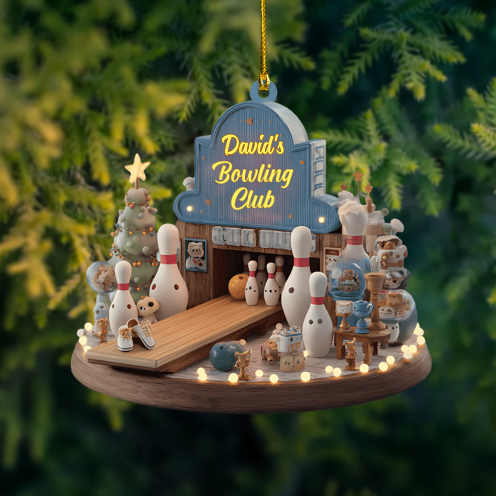 Personalized Bowling Ornament 2025 – Custom Name Bowling Club Christmas Ornament, Gift for Bowlers & Sports Fans Ornament