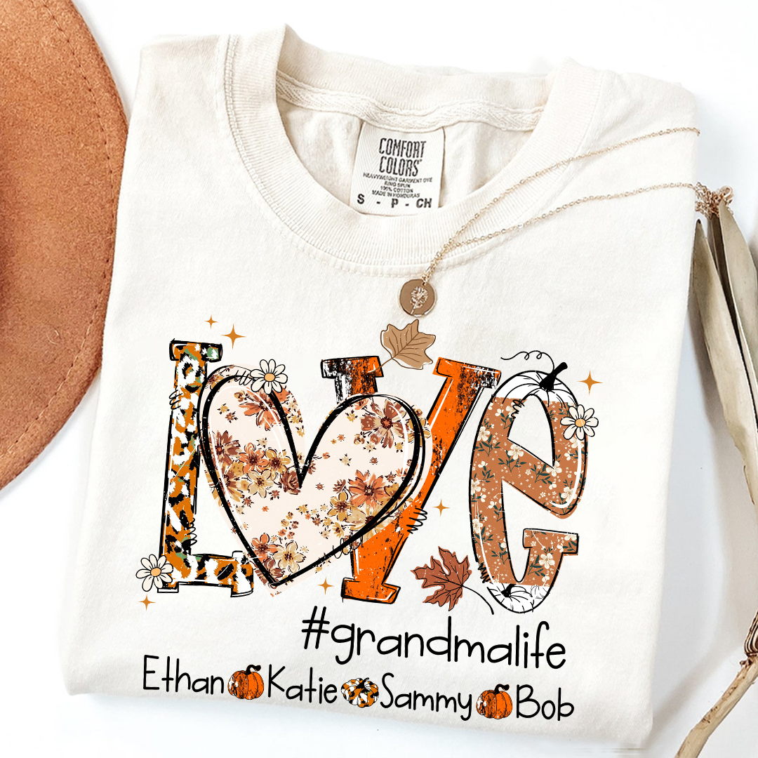 Comfort Colors® Custom Love Fall, Personalized Halloween for Grandma And Grandkids