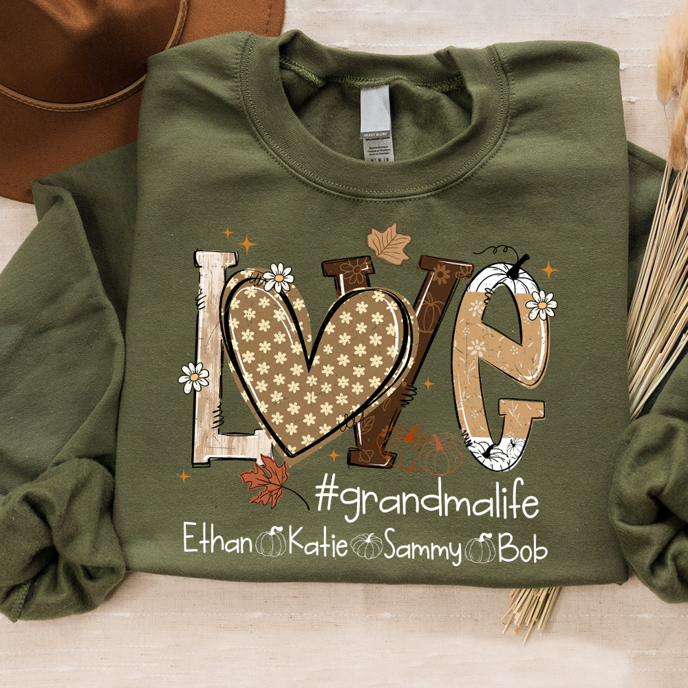 Cozy Up with a Custom Autumn Sweatshirt for Grandma and Kids