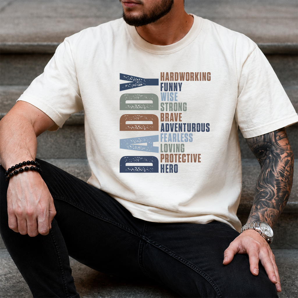Dad Acrostic T-Shirt – Personalized Custom Name Gift for Dad Daddy Papa