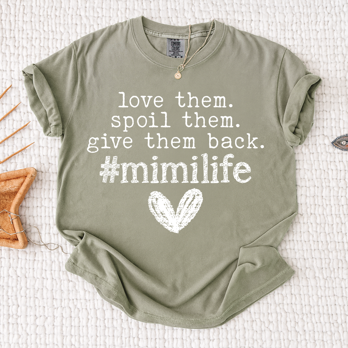 Comfort Colors Mimi Life T Shirt Funny Grandma Shirt Love Them Spoil Them Give Them Back, Gift for Mimi Nana Grandma Mothers Day