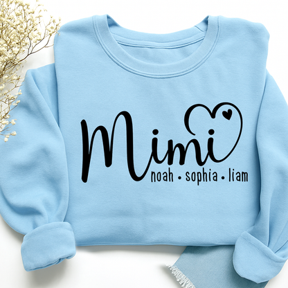 Personalized Mimi Sweatshirt, Custom Name Est. 2025 Grandma Holiday Gift