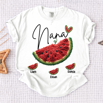 Comfort Colors® Custom Nana Watermelon Shirt, Cute 4th of July Summer Grandma Gift