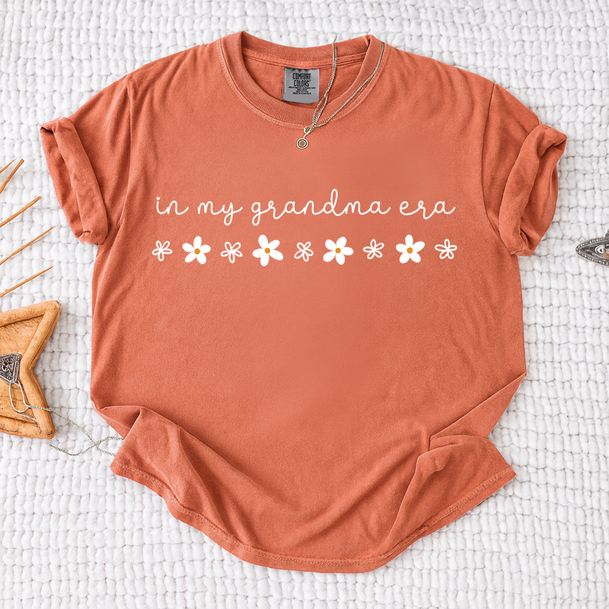 Comfort Colors® In My Grandma Era Shirt, Cute Daisy Graphic Tee for Grandma