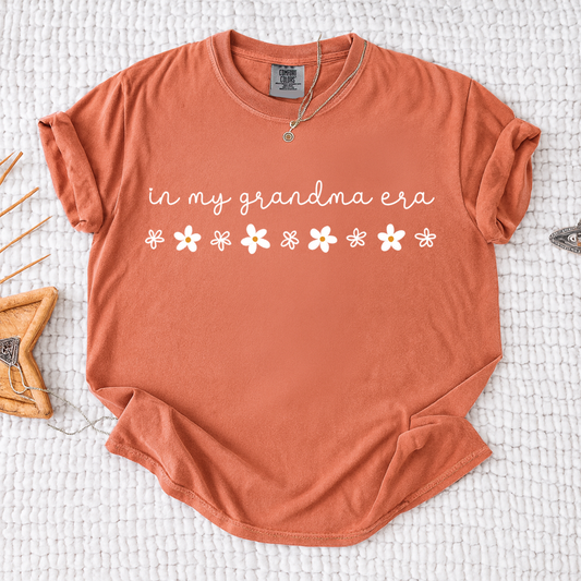 Comfort Colors® In My Grandma Era Shirt, Cute Daisy Graphic Tee for Grandma