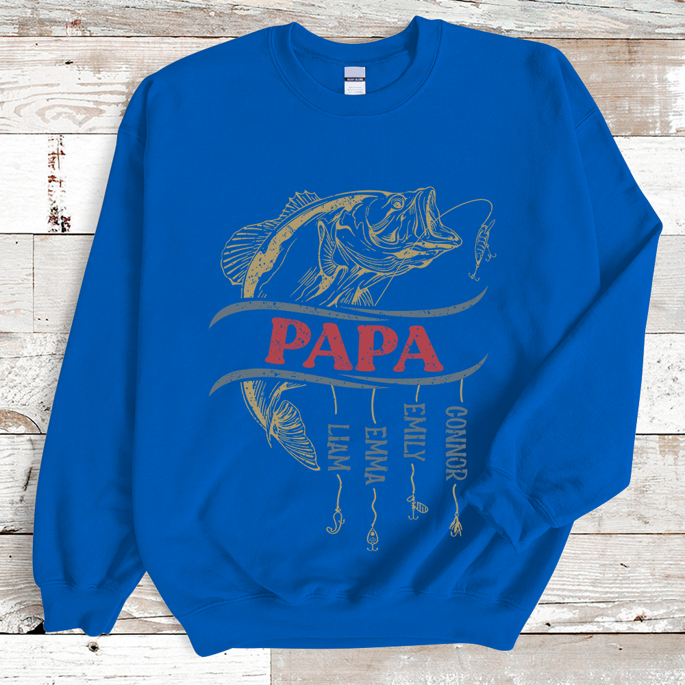 Grandpa Fishing Vintage And Kids Sweatshirt