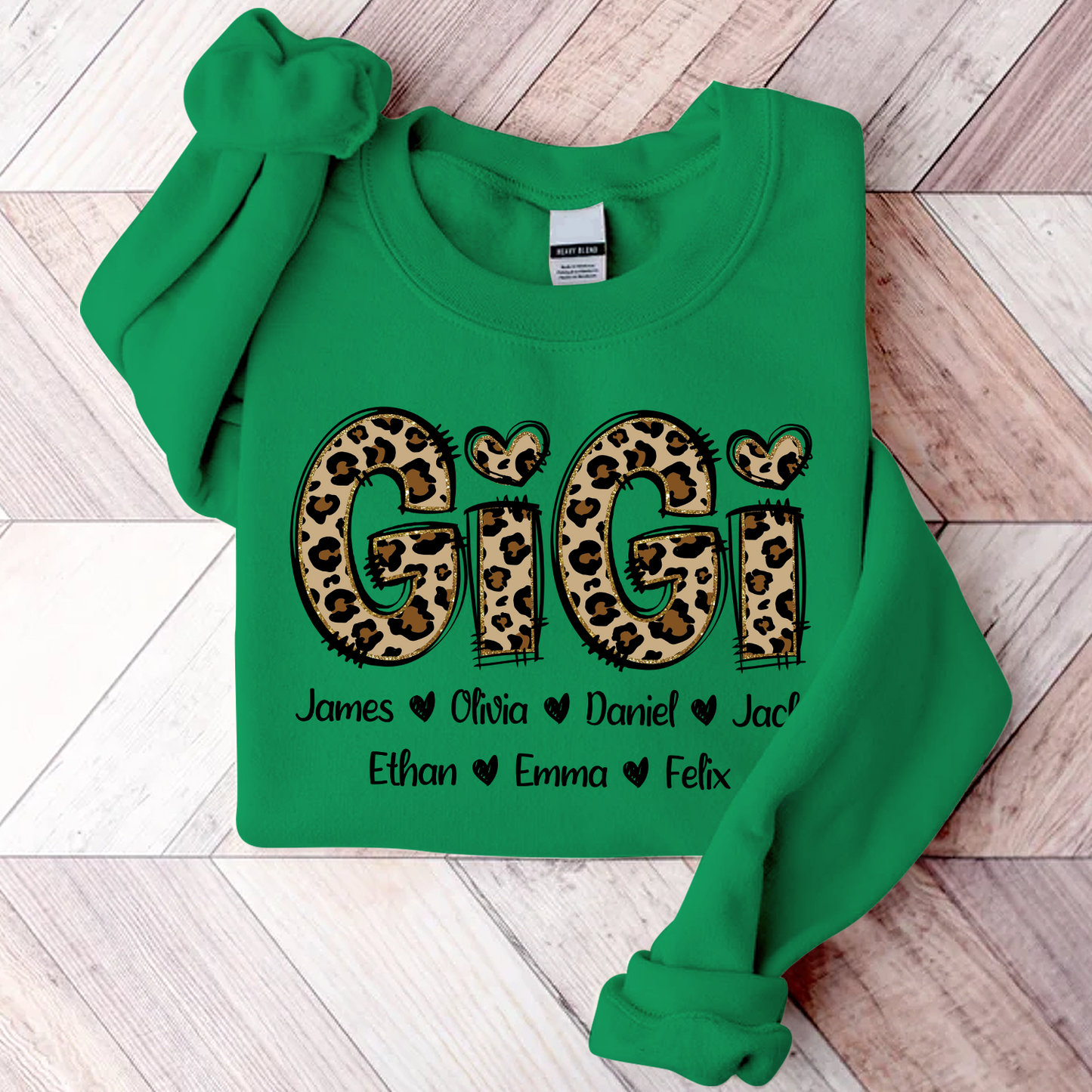 Personalized Gigi Leopard, Custom Grandma With Kids, Grandma Gift TH Sweatshirt, T-Shirt