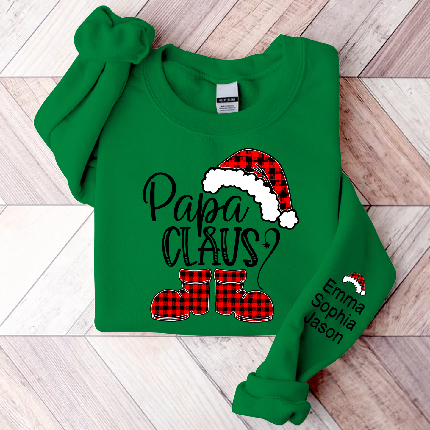 Personalized Papa Claus, Custom Papa With Kids, Grandpa Gift TH Sweatshirt