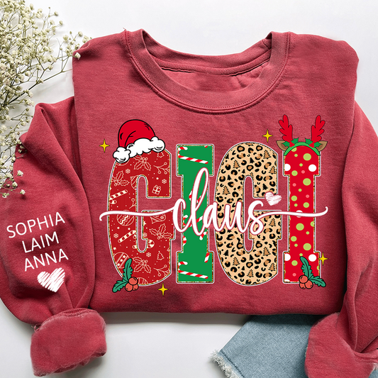 Merry Christmas Style Design, Custom Gift For Gigi Claus And Her Grandchildren