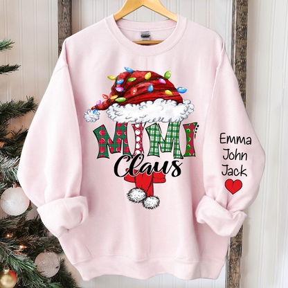 Personalized Mimi Claus Xmas Trend Sweatshirt, Custom Grandma and Grandkids Sweatshirt