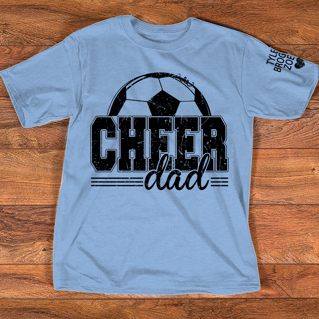 Dad's Cheer T-shirt, personalized Cheering Shirt With Kids' Names, A Meaningful Gift For Your Loved Ones