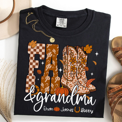 Comfort Colors® Cute Personalized Fall & Grandma Costume, Gift With Grandma And Grandchild Names