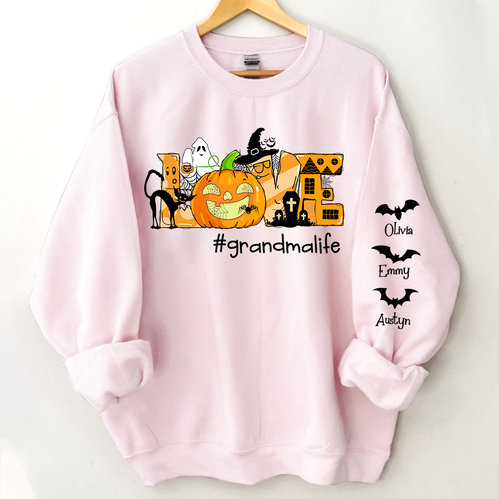 Love Grandma Life Halloween, Love Pumpkin Halloween Sweatshirt TH