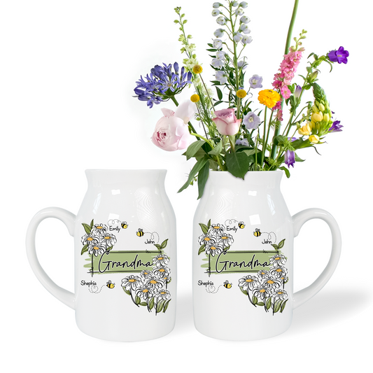 Squiggly Art Wildflowers Mimi And Bee New Kids - Custom Home Decoration Flower Vase According To Family Requirements, Ceramic Flower Vase