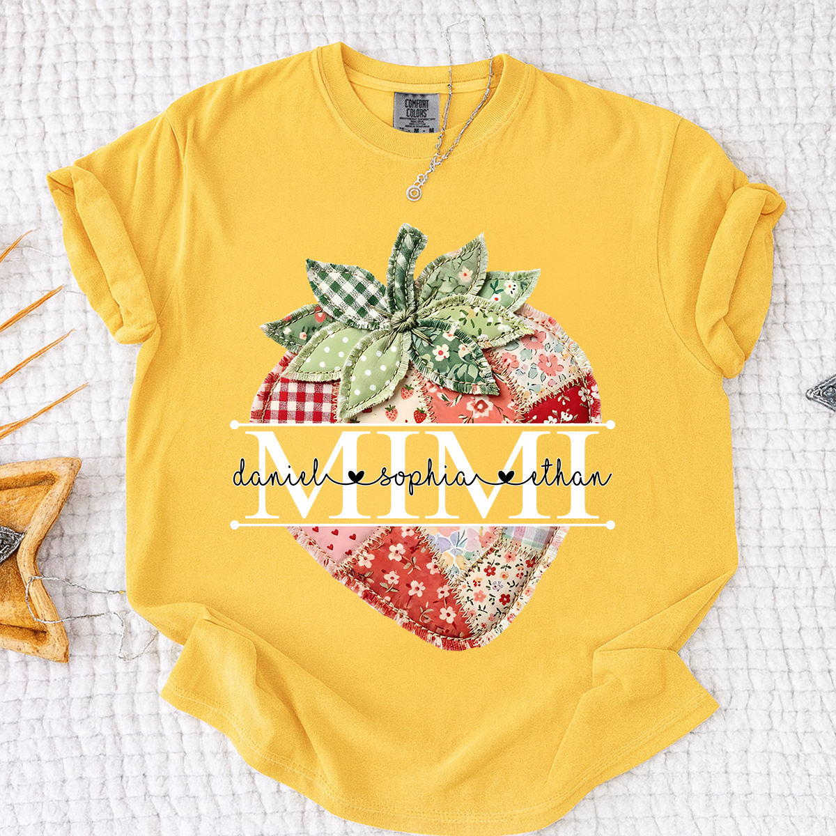 Comfort Colors® Mimi Strawberry Shirt, Personalized Cute Summer Grandma Tee For Gift Grandma And Kids