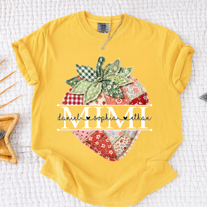 Comfort Colors® Mimi Strawberry Shirt, Personalized Cute Summer Grandma Tee For Gift Grandma And Kids