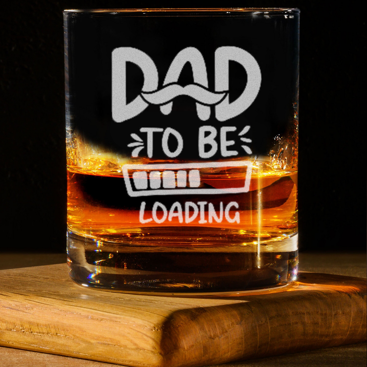 Dad To Be Loading - Daddy And Kids Whiskey Glass
