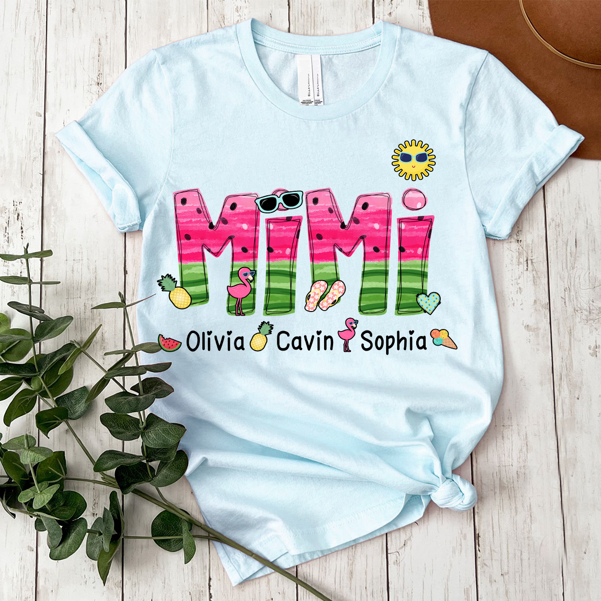 Custom Mimi Watermelon Summer Shirt, Personalized Nickname And Grandkids T-Shirt