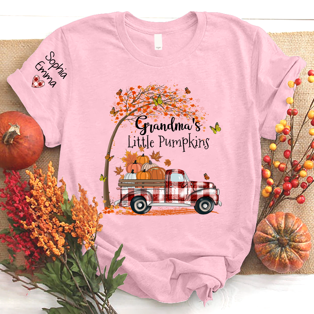 Grandma's Little Pumpkins And Kids Autumn T-Shirt