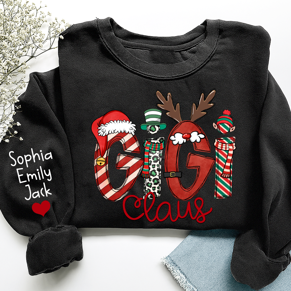 Custom Christmas Gigi Claus Sweatshirt, Gift For Gigi Claus And Kids 2025