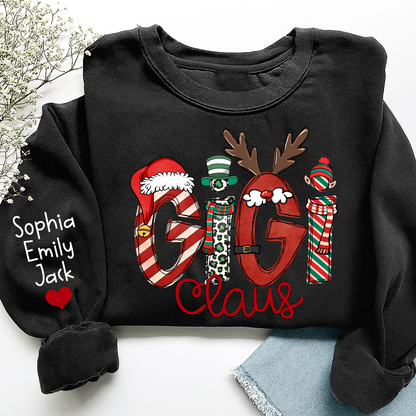Custom Christmas Gigi Claus Sweatshirt, Gift For Gigi Claus And Kids 2025