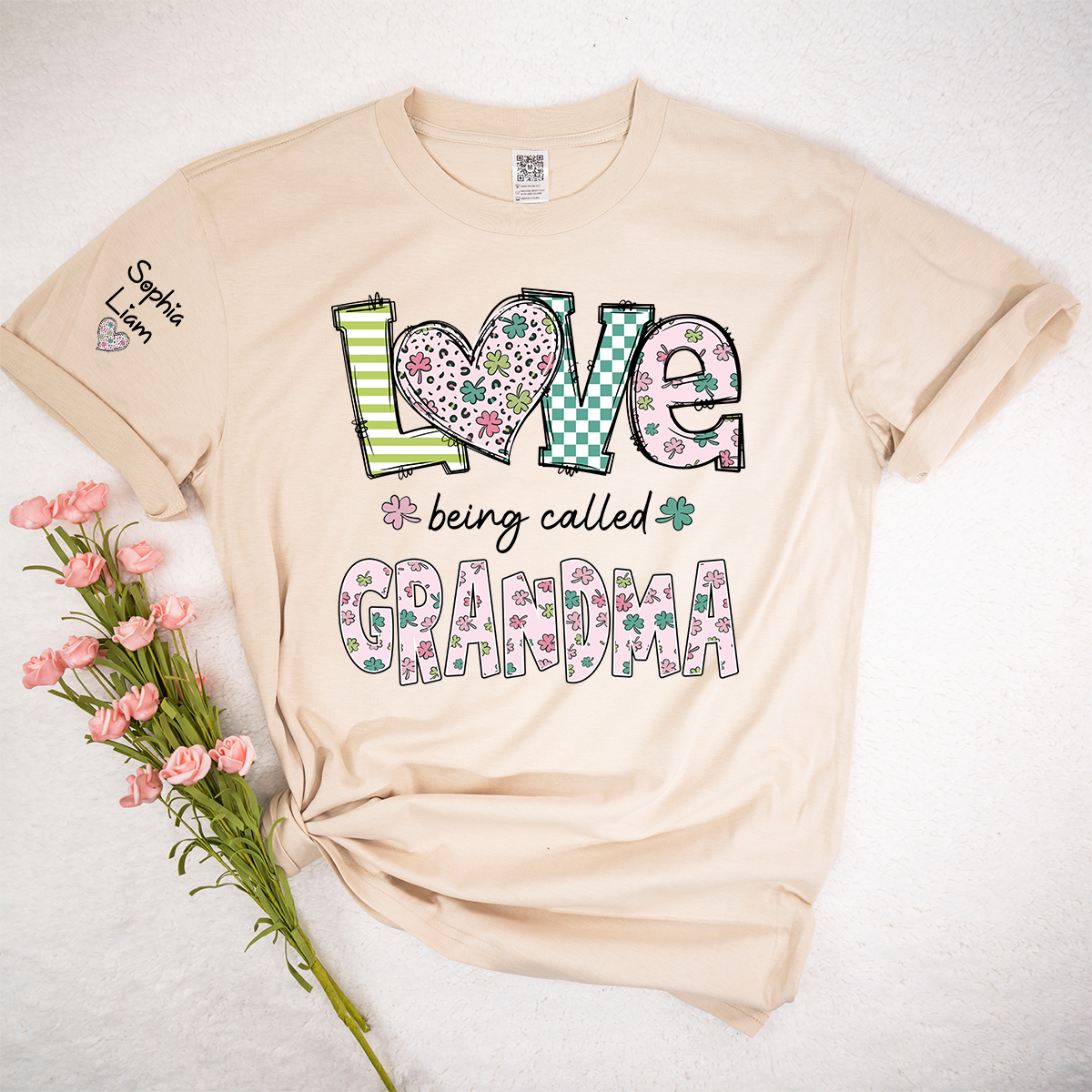 Love Being Called Grandma Shirt for Women, Custom Grandma Name Shirt, Floral Style Family T Shirt, Grandma Birthday or Holiday Gift