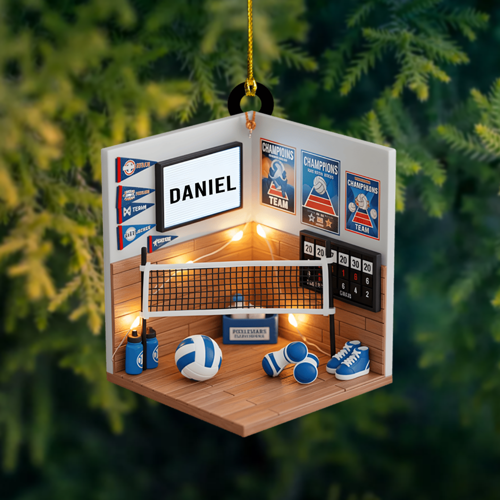 Personalized Volleyball Ornament 2025 – Custom Name Sports Room Christmas Decoration for Players and Coaches Ornament