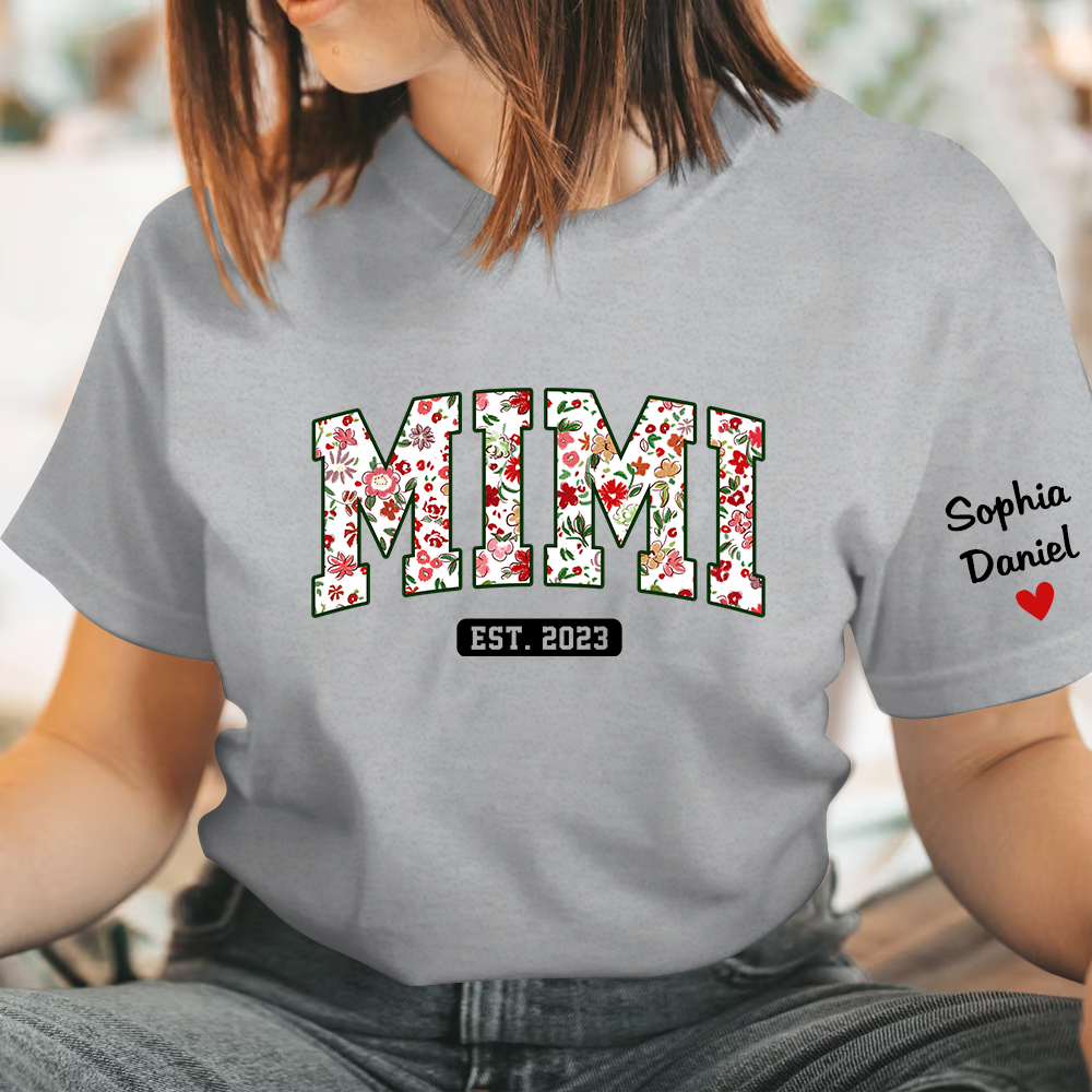 Mimi Est Flower Pattern And Kids TH-1 T-Shirt