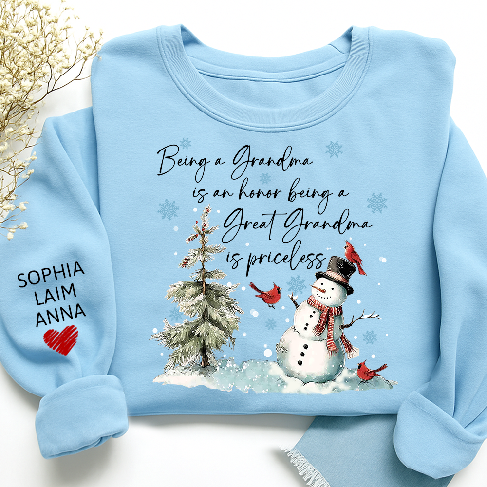 Being a Grandma Is an Honor Being a Great Grandma Is Priceless Sweatshirt, For Gift Grandma And Kids