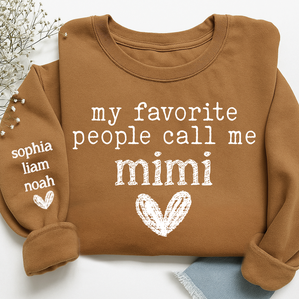 My Favorite People Call Me Mimi Sweethearts, Cute Mimi Grandma Shirt with Heart Design