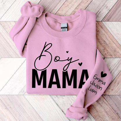 Personalized Boy Mama With Kids, Gift For Mom TH Sweatshirt, Mother's Day Shirt For Mom Mama Mommy