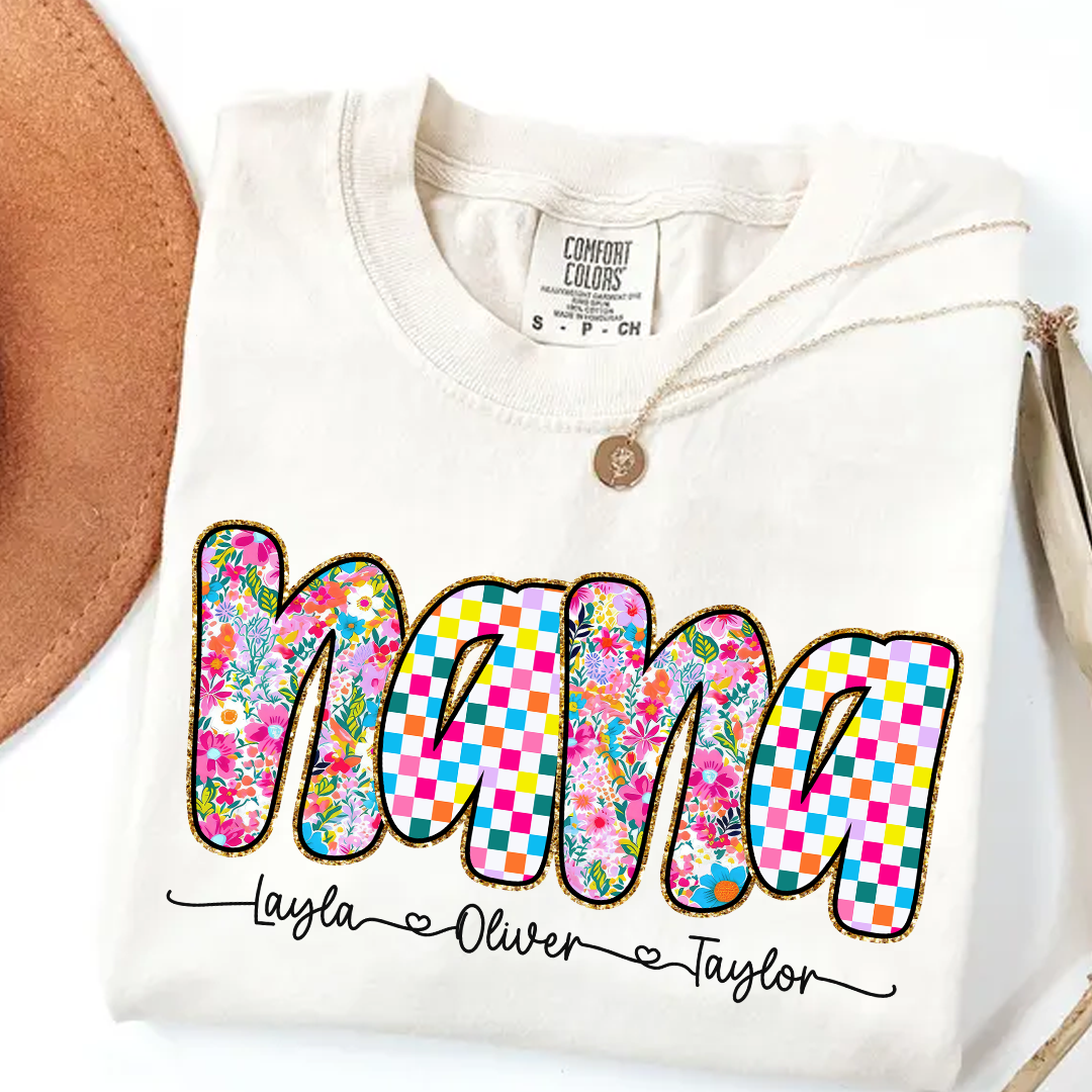 Comfort Colors® Nana Art Trend Shirt, Custom Grandma With Grandkids, Gift for Grandma