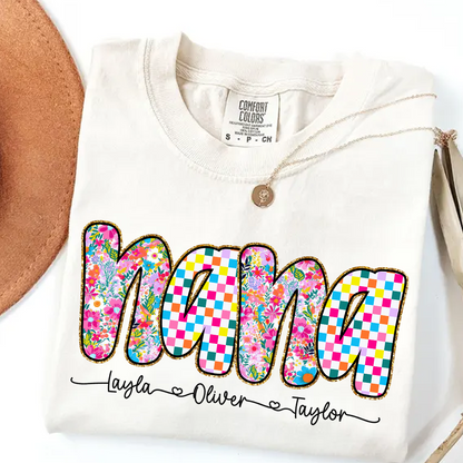 Comfort Colors® Nana Art Trend Shirt, Custom Grandma With Grandkids, Gift for Grandma