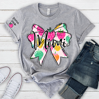 Funny Mimi Shirt, Strawberry Coquette Bow Graphic Tee, Grandma T Shirt for Women, Cute Gift for Mimi from Family