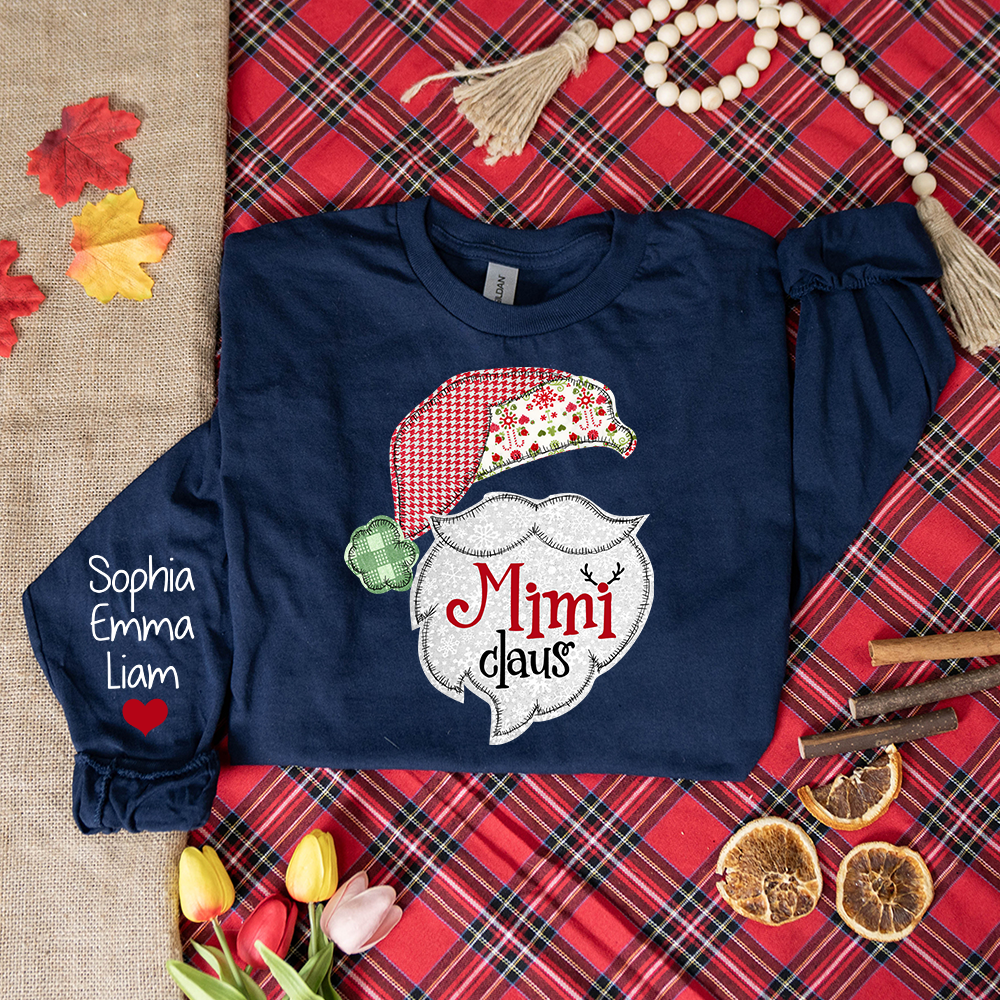 Custom Mimi Claus Christmas With Grandkids Longsleeve