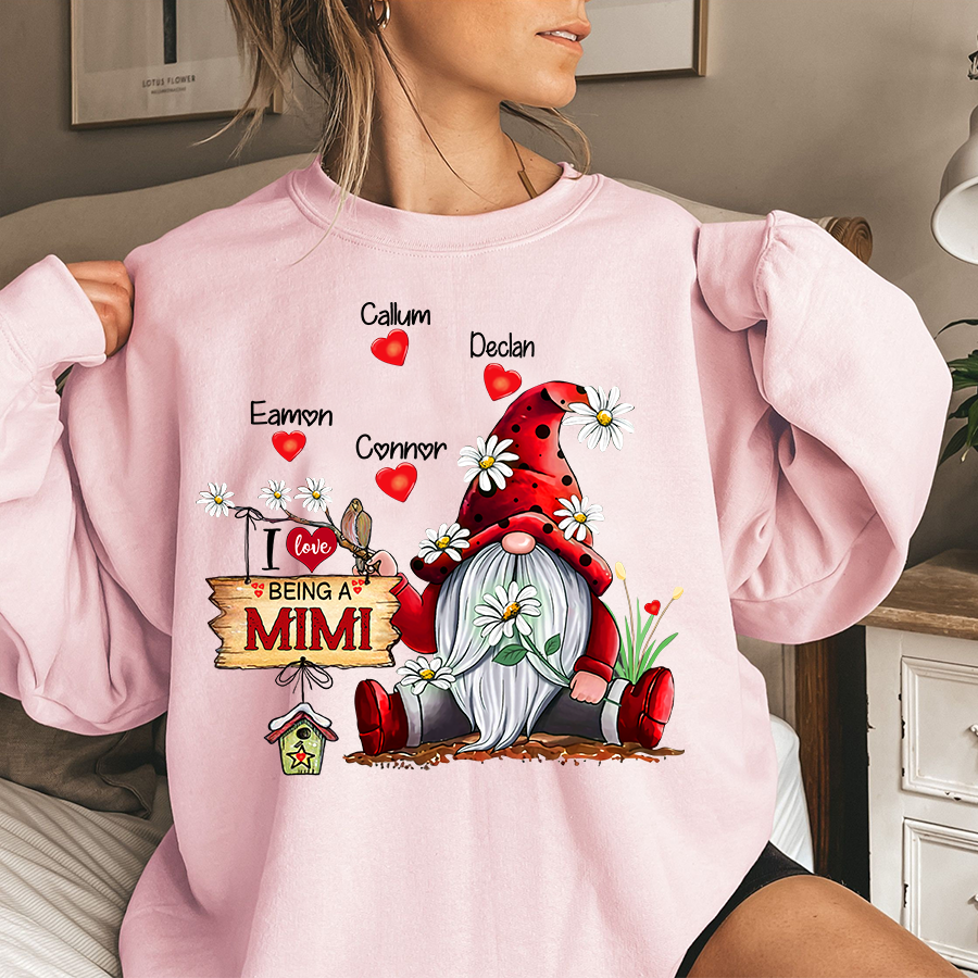 Custom Mimi Gnome Christmas With Grandkids, Gifts For Grandma Sweatshirt