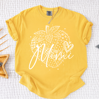 Comfort Colors® Custom Mimi Shirt with Fruit Design, Personalized Grandma or Mom Tee, Unique Name Graphic Shirt for Women