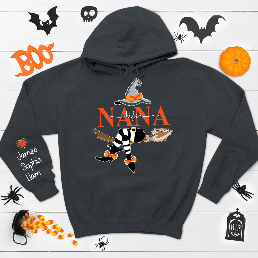 Nana Life Halloween Hoodie, Custom Nana With Kids Halloween, Grandma Gift TH