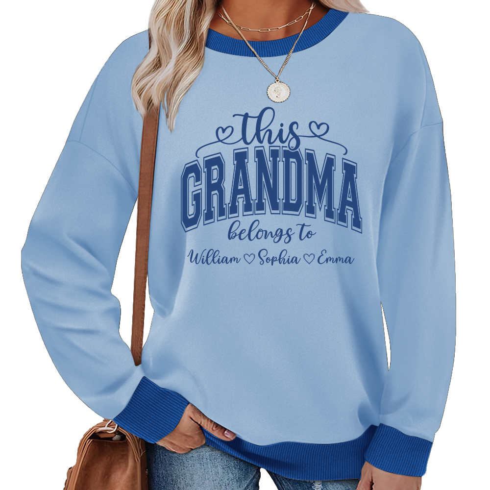 Custom Grandma Sweatshirt – Exclusive Two-Tone Design with Personalized Grandkids’ Names