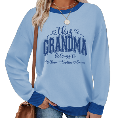 Custom Grandma Sweatshirt – Exclusive Two-Tone Design with Personalized Grandkids’ Names